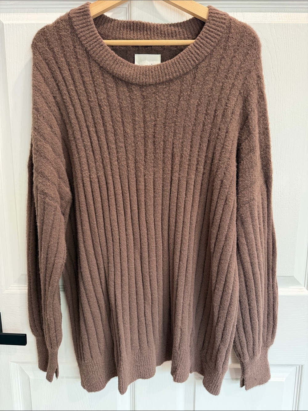 aerie Ribbed Crewneck Sweater in Brown - Picture 2 of 5